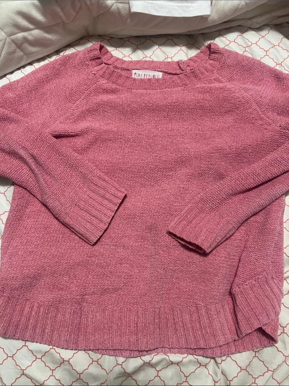 Pink Republic Rose-Pink Crewneck Knit Sweater